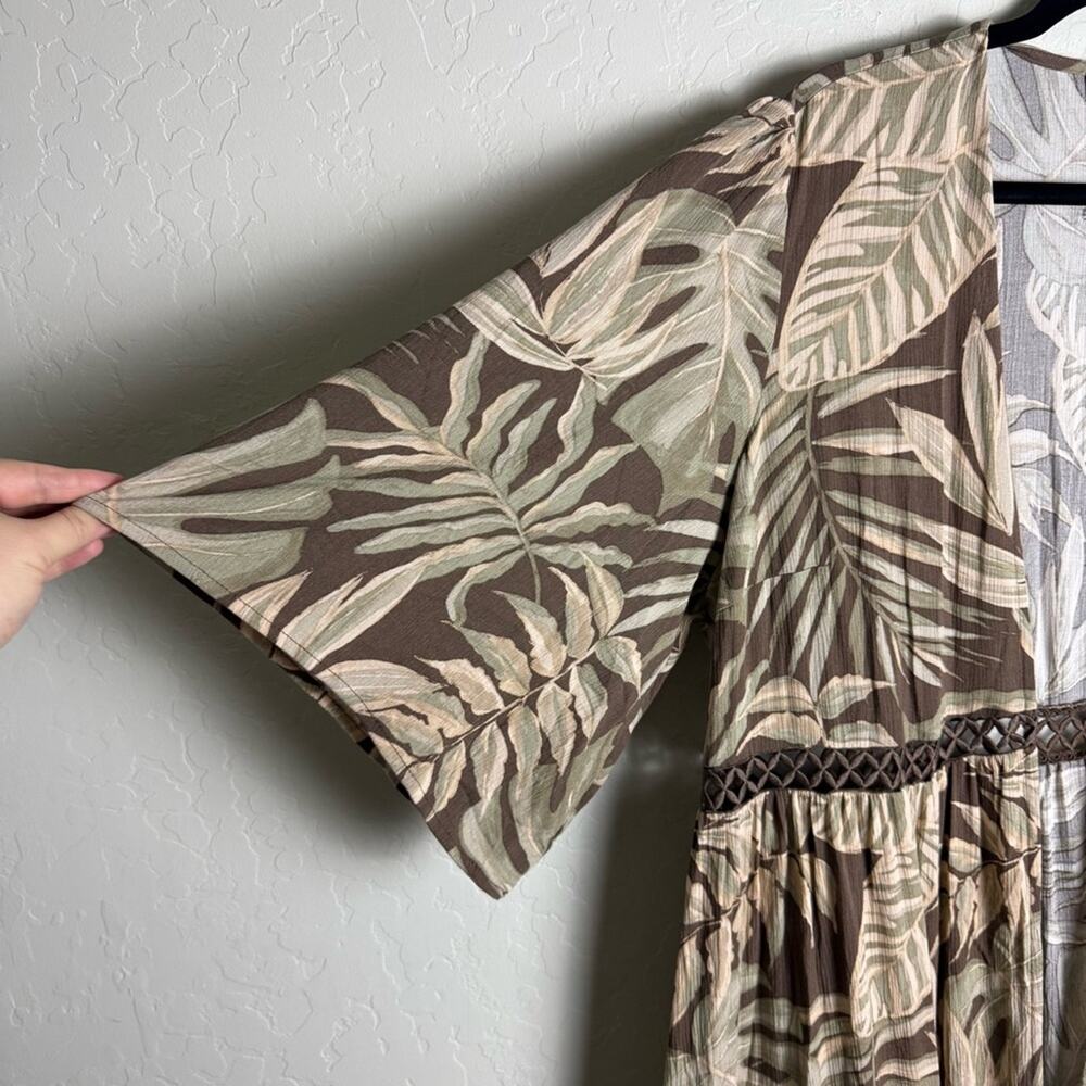 Torrid Brown Tropical Washable Gauze Maxi Kimono 2X NWT 43805675 - Picture 4 of 15
